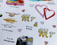 Load image into Gallery viewer, The Wedding Alphabet Tea Towel