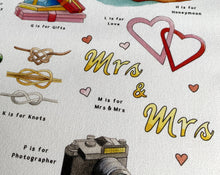 Load image into Gallery viewer, The Wedding Alphabet Tea Towel