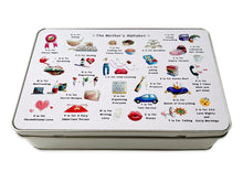 Load image into Gallery viewer, the mothers alphabet keepsake storage tin. Mother's day gift idea