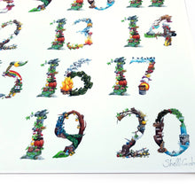 Load image into Gallery viewer, fairy tale numbers nursery wall art