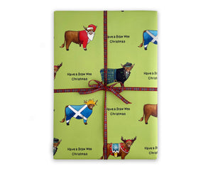 Highland Cow Christmas Gift Wrap