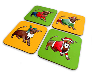 Birmingham Bull Christmas Coasters
