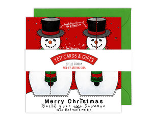 pack of 5 fun snowman christmas cards for children