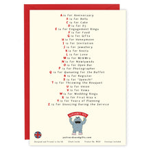 Load image into Gallery viewer, The Wedding Alphabet Greeting Card