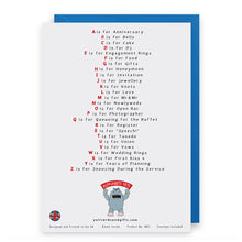 Load image into Gallery viewer, The Wedding Alphabet Greeting Card