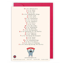 Load image into Gallery viewer, The Wedding Alphabet Greeting Card