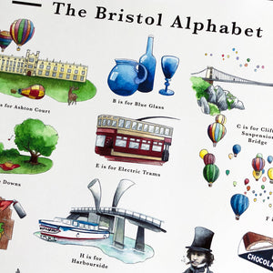 the bristol alphabet poster, gift for couples