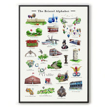 Load image into Gallery viewer, the bristol alphabet a3 wall art for ikea frame, housewarming gift