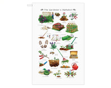 Load image into Gallery viewer, the gardeners alphabet tea towel gardening gift idea 
