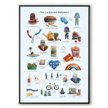 Load image into Gallery viewer, the lockdown alphabet print living room wall art covid 19
