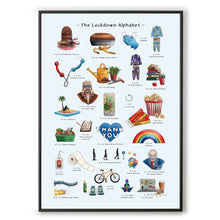 Load image into Gallery viewer, the lockdown alphabet print living room wall art covid 19
