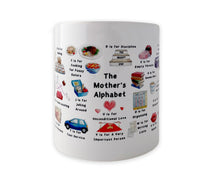 Load image into Gallery viewer, the mothers alphabet ceramic mug
