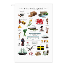 Load image into Gallery viewer, A Very Welsh Alphabet Tea Towel