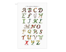 Load image into Gallery viewer, foodie gift idea for her fruit and vegetable print tea towel