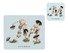 Load image into Gallery viewer, fruit and vegetable alphabet placemat and matching coaster letter m