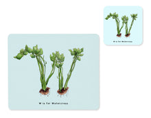 Load image into Gallery viewer, fruit and vegetable alphabet placemat and matching coaster letter w