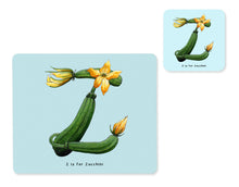 Load image into Gallery viewer, fruit and vegetable alphabet placemat and matching coaster letter z