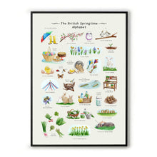 Load image into Gallery viewer, The British Springtime Alphabet Art Print

