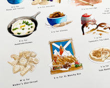 Load image into Gallery viewer, A Very Scottish Alphabet &#39;Food &amp; Drink&#39; Print
