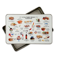 Load image into Gallery viewer, A Very English Alphabet &#39;Food &amp; Drink&#39; Storage Tin
