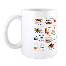 Load image into Gallery viewer, A Very Scottish Alphabet &#39;Food &amp; Drink&#39; Mug
