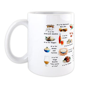 A Very Scottish Alphabet 'Food & Drink' Mug