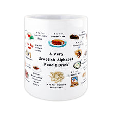 Load image into Gallery viewer, A Very Scottish Alphabet &#39;Food &amp; Drink&#39; Mug
