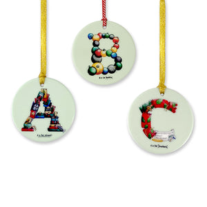 The Christmas Alphabet Ceramic Tree Decorations
