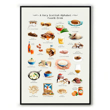 Load image into Gallery viewer, A Very Scottish Alphabet &#39;Food &amp; Drink&#39; Print
