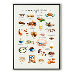 A Very Scottish Alphabet 'Food & Drink' Print