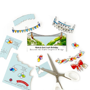 Decorate the Clifton Suspension Bridge Birthday Card