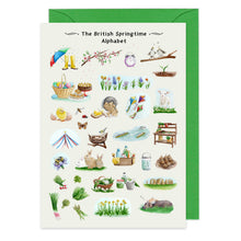 Load image into Gallery viewer, The British Springtime Alphabet Greeting Card
