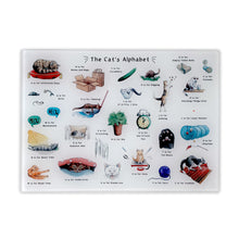 Load image into Gallery viewer, The Cat&#39;s Alphabet Glass Cutting Board
