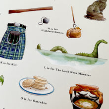 Load image into Gallery viewer, A Very Scottish Alphabet Art Print
