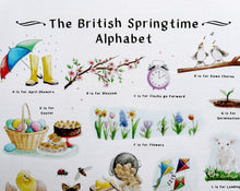 Load image into Gallery viewer, The British Springtime Alphabet Tea Towel
