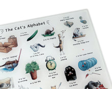 Load image into Gallery viewer, The Cat&#39;s Alphabet Glass Cutting Board
