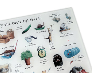 The Cat's Alphabet Glass Cutting Board