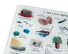 Load image into Gallery viewer, The Cat&#39;s Alphabet Glass Cutting Board
