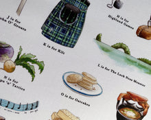 Load image into Gallery viewer, A Very Scottish Alphabet Tea Towel
