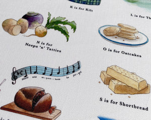 A Very Scottish Alphabet Tea Towel