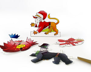 Dress an English Lion Christmas Card