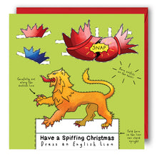 Load image into Gallery viewer, Dress an English Lion Christmas Card
