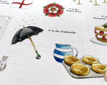 Load image into Gallery viewer, A Very English Alphabet Tea Towel
