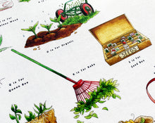 Load image into Gallery viewer, The Gardener&#39;s Alphabet Tea Towel
