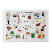 Load image into Gallery viewer, A Very Irish Alphabet Glass Cutting Board
