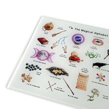 Load image into Gallery viewer, The Magical Alphabet Glass Cutting Board
