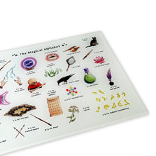 Load image into Gallery viewer, The Magical Alphabet Glass Cutting Board
