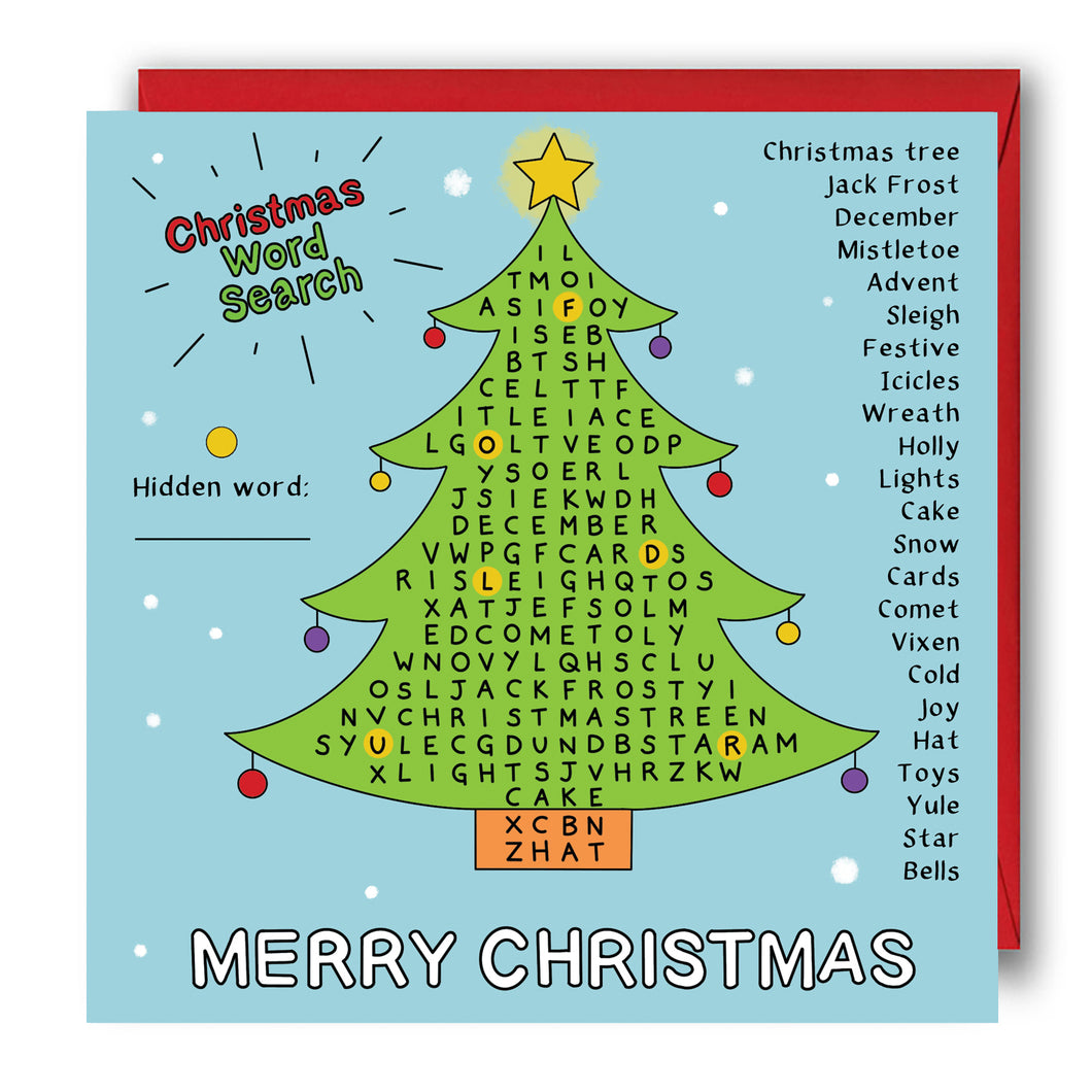 Activity Christmas Card - Christmas Word Search