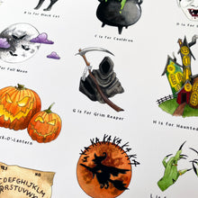 Load image into Gallery viewer, The All Hallow&#39;s Eve Alphabet Art Print
