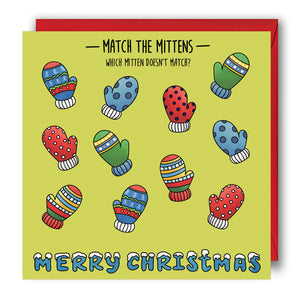 Activity Christmas Card - Match the Mittens